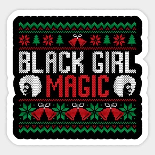 Black Girl Magic African American Ugly Christmas Sweater Sticker